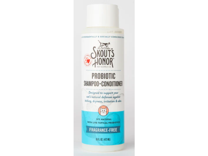 Skout's Honor Probiotic Cat Shampoo & Conditioner, 16 fl oz/473 mL