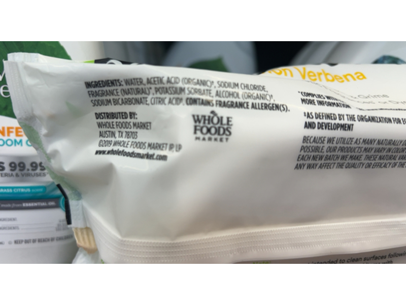 365 Whole Foods Market Surface Wipes, Lemon Verbena, 80 Wipes