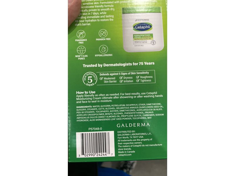 Cetaphil Moisturizing Cream with Prebiotic & Antioxidants, 20 oz/566 g