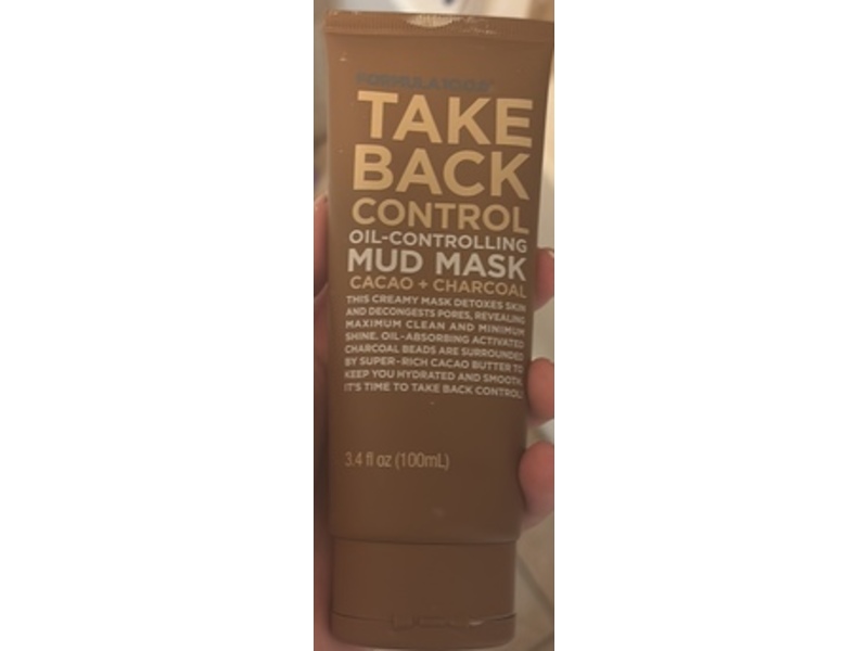 Formula 10.0.6 Take Back Control Oil-Controlling Mud Mask, Cacao + Charcoal, 3.4 fl oz/100 mL
