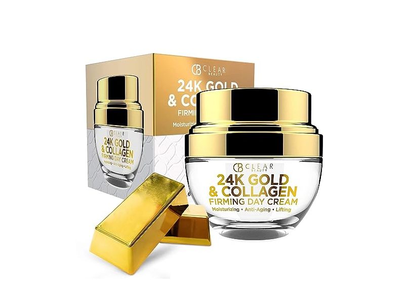 Clear Beauty 24K Gold & Collagen Firming Day Cream, 1.69 fl oz/50 mL