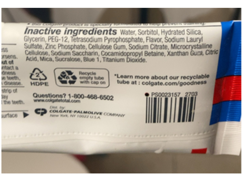 Colgate Total Whitening Toothpaste, 4.8 oz/136 g