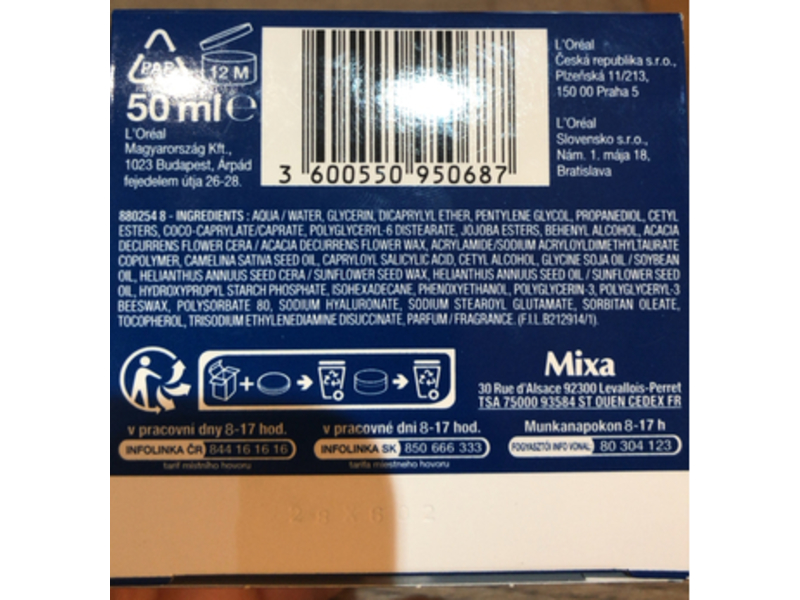 Mixa Hyalurogel Night Cream Mask, 50 mL