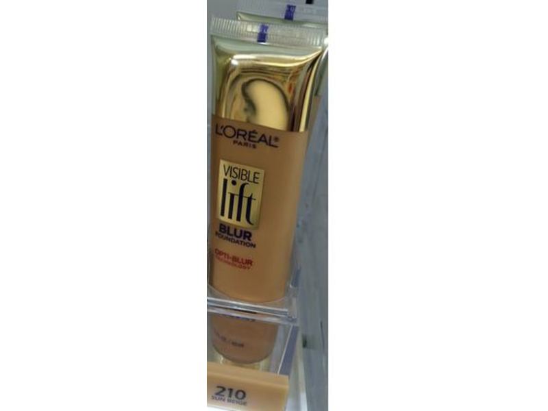 L'Oreal Paris Visible Lift Blur Foundation, SPF 18, 210 Sun Beige, 1.3 fl oz/40 mL