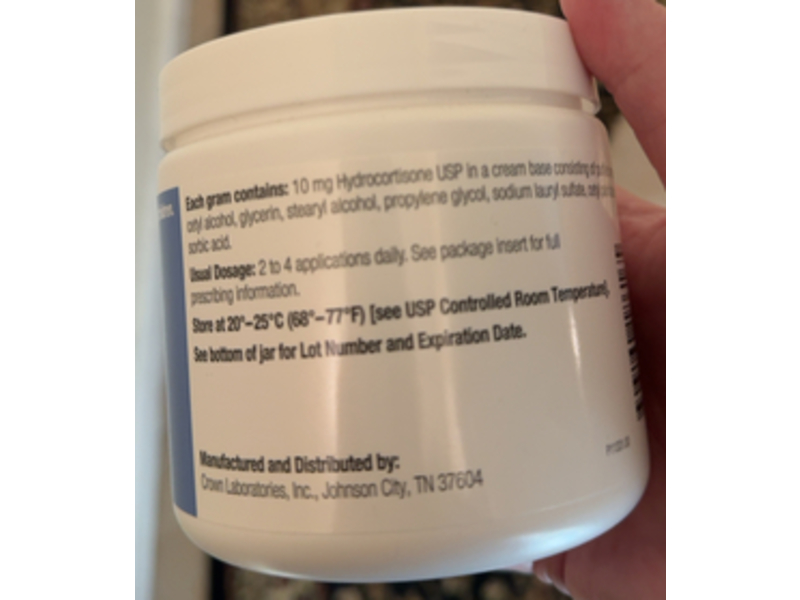 Hydrocortisone Cream 1%, 454 g, Crown Laboratories (Rx)