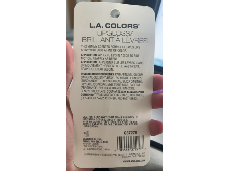 L. A. Colors Bubble Tea Lip Gloss, Vanilla, 0.083 fl oz/2.5 mL