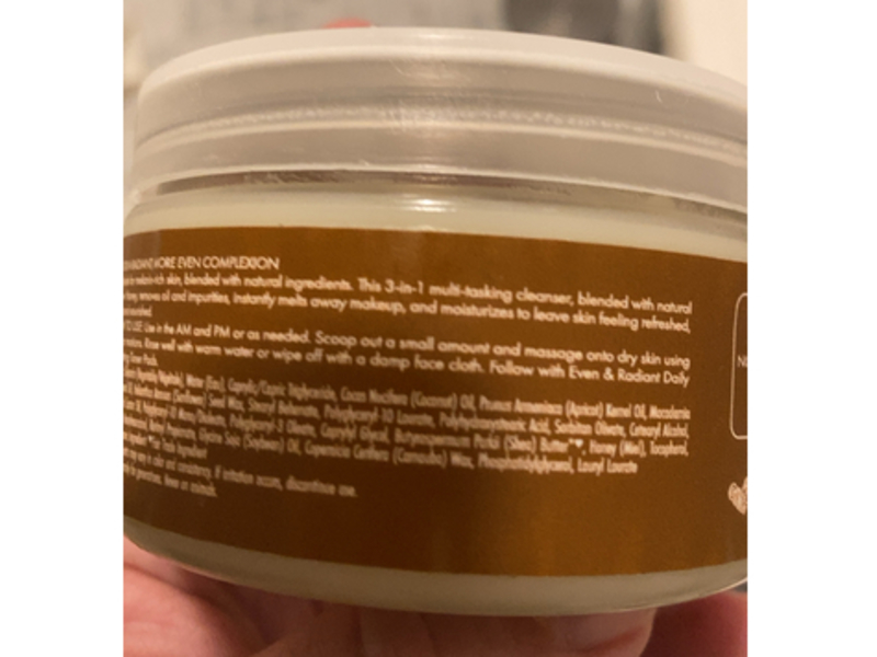 SheaMoisture Even & Radiant 3 - In - 1 Melting Cleansing Balm, Raw Honey, 3.2 oz/91 g