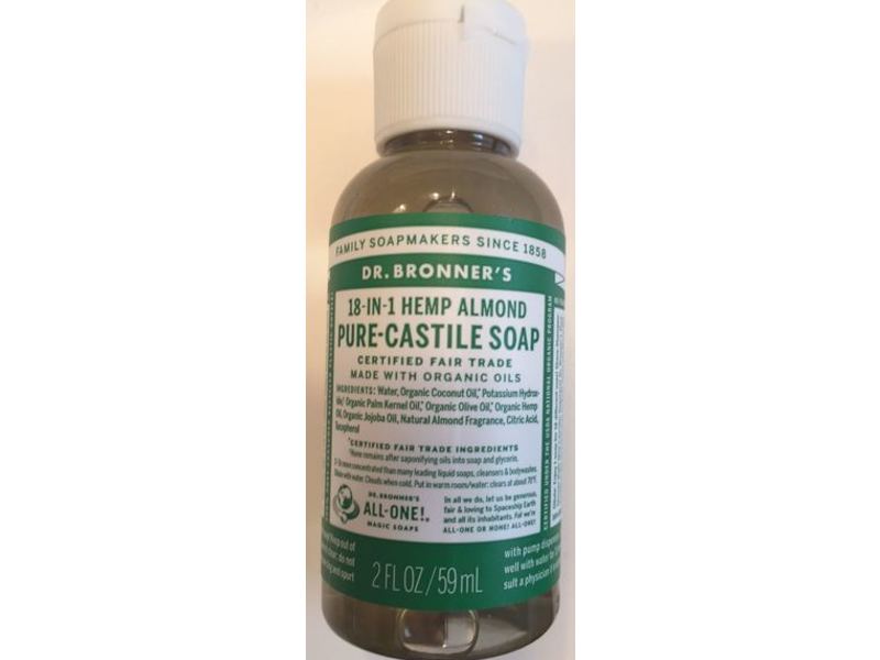 Dr. Bronner's Pure Castile Soap, Almond, 2 fl oz / 59 mL