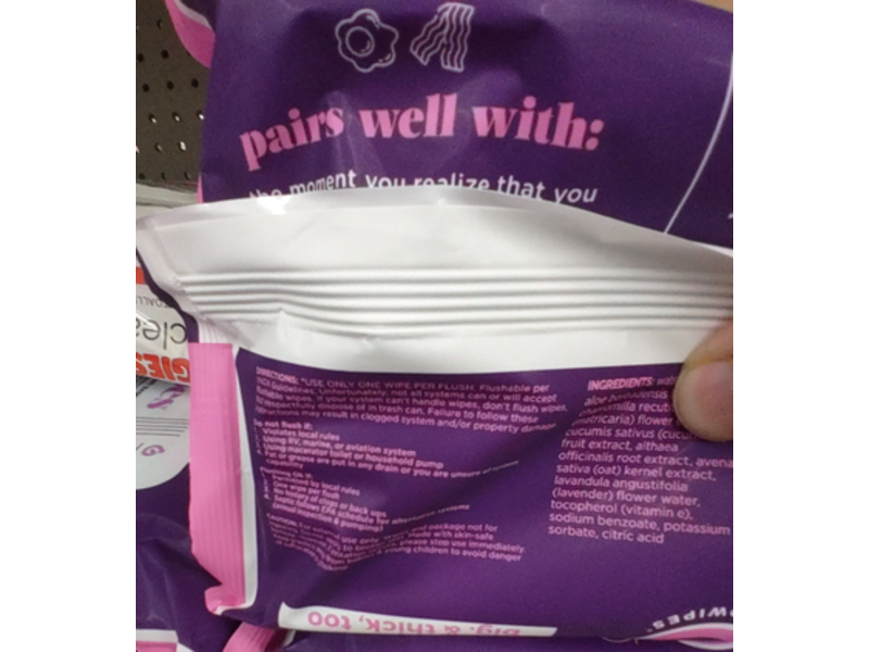 Goodwipes Flushable & Plant-Based Wipes, Lavender, 50 Count