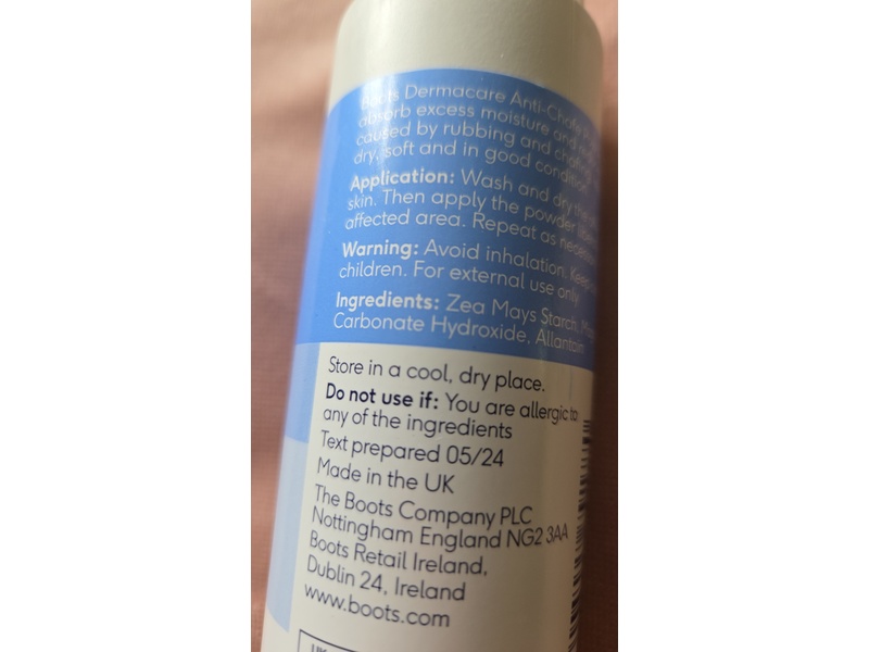 Boots Derma Care Anti-Chafe Powder, 100 g