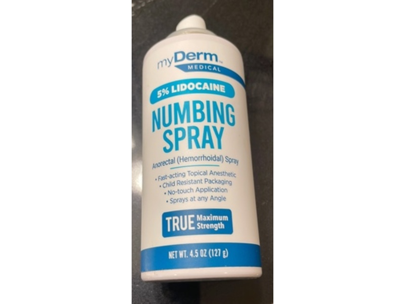 Myderm Medical Numbing Spray, True Maximum Strength, 4.5 oz/127 g, Pack Of 3