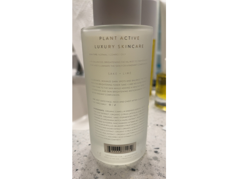 Green Envee Facial Mist, Bright, 4 fl oz/120 mL