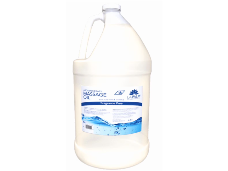 La Palm Spa Organic Aromatherapy Massage Oil, Aloe Vera & Vitamin E, Fragrance Free, 32 fl oz/1 Gallon