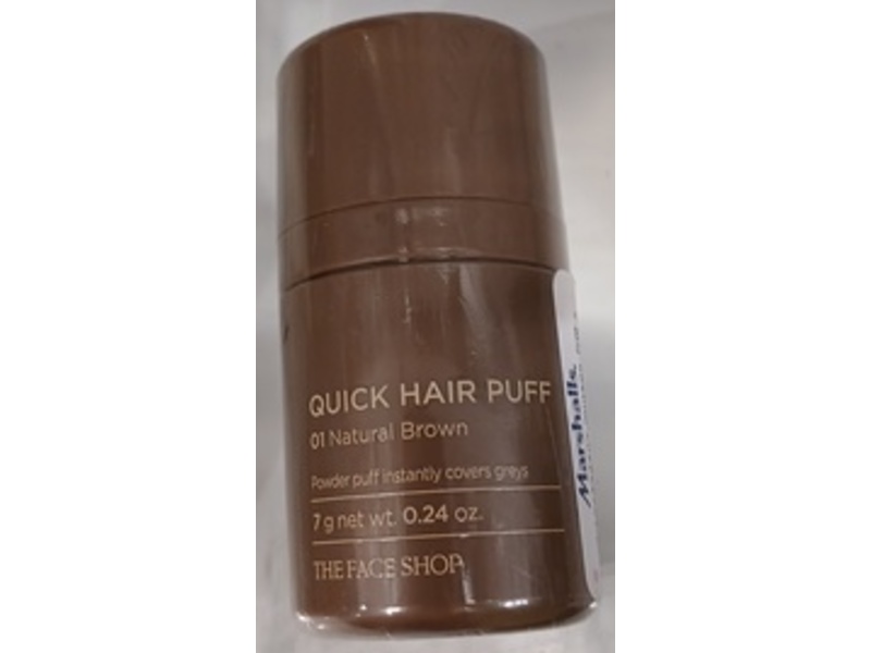The Face Shop Quick Hair Puff, 01 Natural Brown, 0.24 oz/7 g