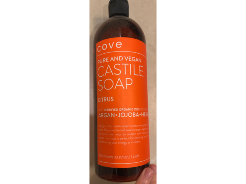 Cove Castile Soap, Citrus, 33.8 fl oz/1 L
