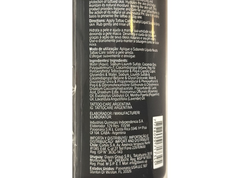 Tattoo Care Neutral Liquid Soap, 6.7 fl oz/200 mL