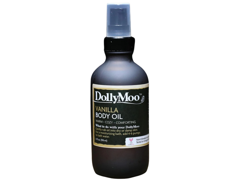 DollyMoo Body Oil, Vanilla, 4 fl oz/118 mL