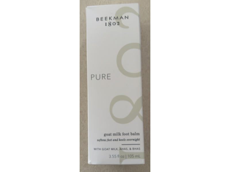 Beekman 1802 Pure Goat Milk Foot Balm, Goat Milk + Ahas & Bhas, 3.55 fl oz/105 mL