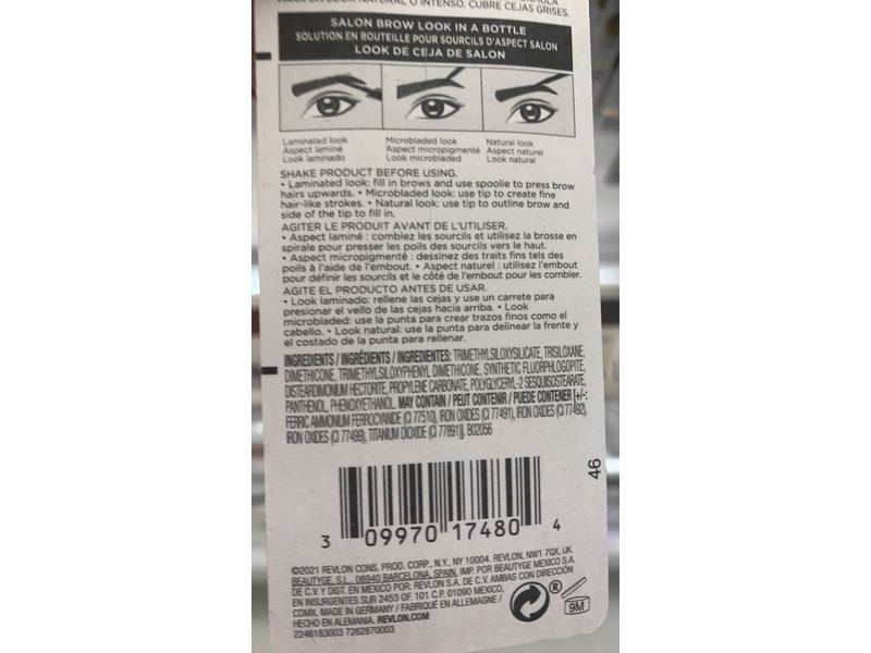 Revlon ColorStay Semi-Permanent Brow, 355 Dark Brown Ink, 0.09 fl oz/28 mL