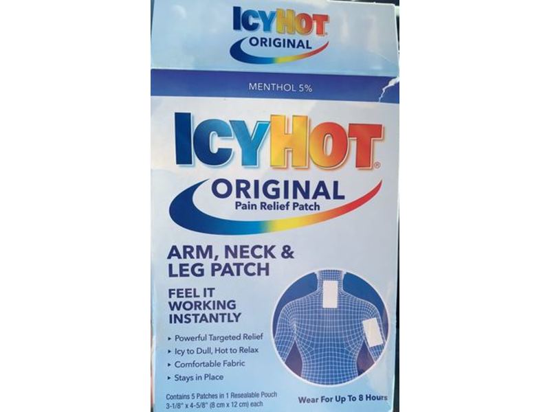 Icy Hot Original Arm, Neck & Leg Pain Relief Patch, 5 Patches