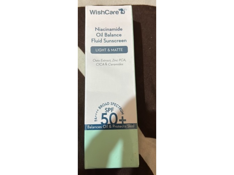 WishCare Niacinamide Oil Balance Fluid Sunscreen, SPF 50+ PA++++, 50 g