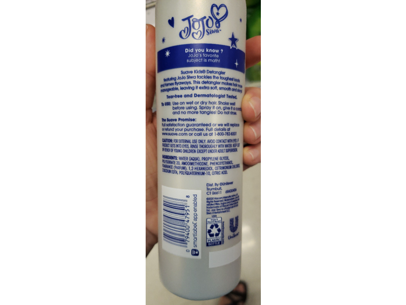 Suave Kids jojo Siwa Detangler Spray, Bowbow Berry, 10 fl oz/295 mL