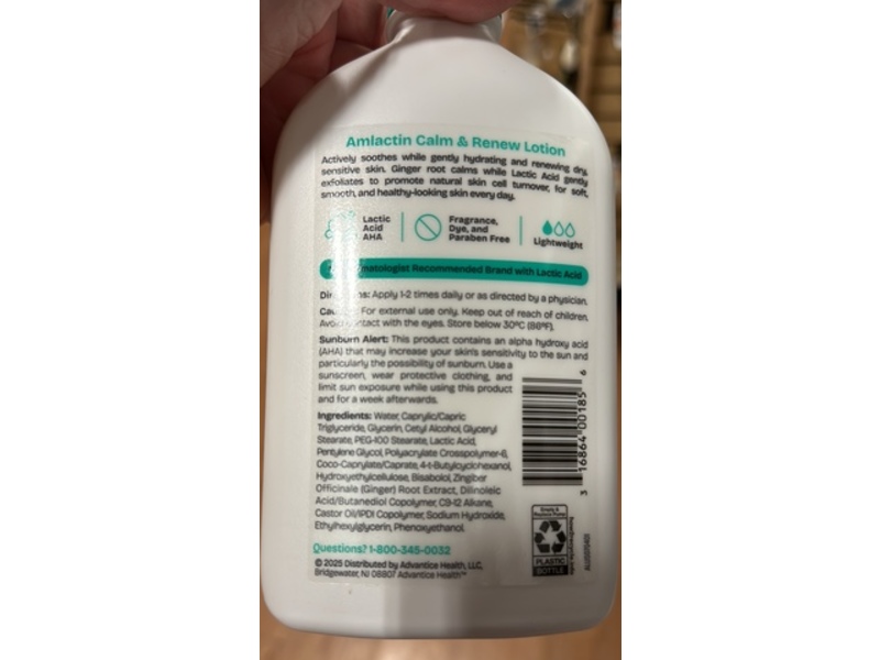 Amlactin Calm & Renew Lotion, Lactic Acid+Ginger Root, 14.1 oz/400 g