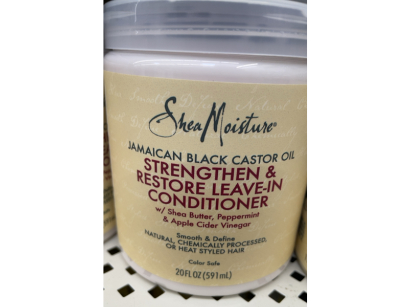 Shea Moisture Strengthening & Restore Leave In Conditioner, Shea Butter, Peppermint & Apple Cider Vinegar, 20 fl oz/591 mL