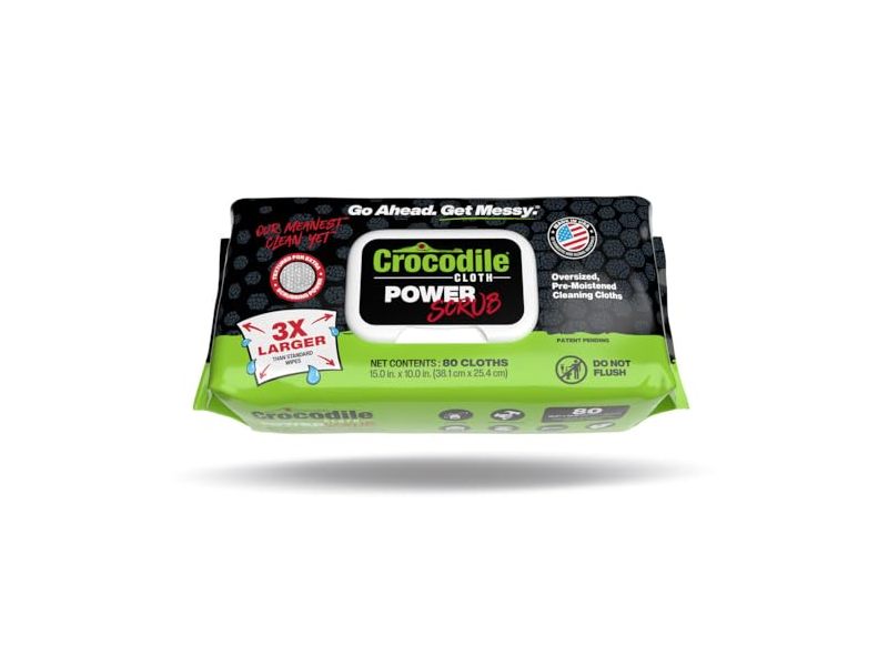 Crocodile Cloth PowerSCRUB Cleaning Wipes, 80 Count