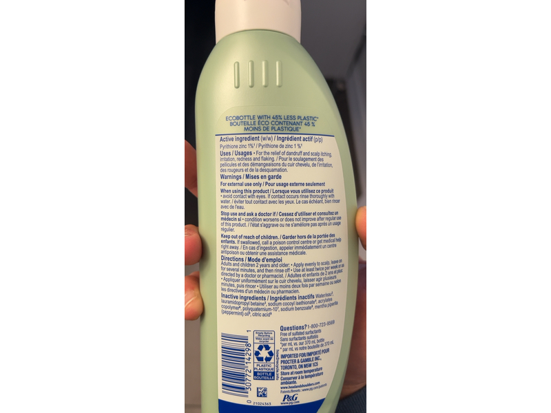 Head & Shoulders Bare Itch Control Dandruff Shampoo, 400 mL