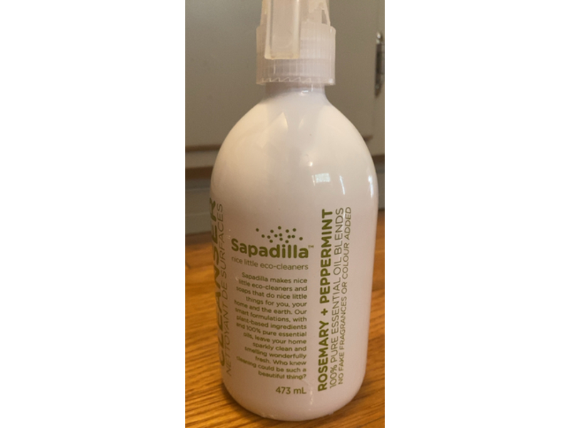 Sapadilla Countertop Cleanser, Rosemary + Peppermint, 16 fl oz/473 mL