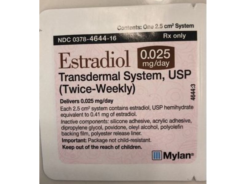 Estradiol Transdermal System, 0.025 mg/day, Mylan, Inc. (RX)