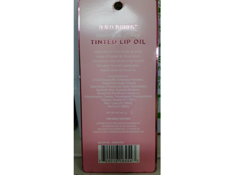 Beauty Intuition Smooth & Glossy Tinted Lip Oil, Pink Peony, 0.07 oz/2 g