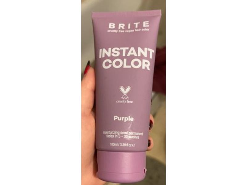 Brite Instant Color Moisturizing Semi Permanent Hair Color, Purple, 3.38 fl oz/100 mL