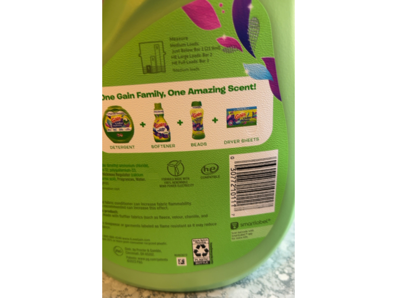 Gain +Odor Defense Fabric Softener, Super Fresh Blast, 136 Loads, 100 fl oz/2.98 L