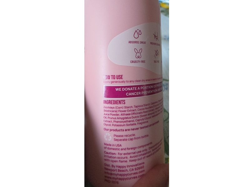 Happy Curves Comfort Powder, Tahitian Vanilla, 4 oz/113 g