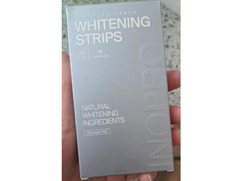 InoPro Advanced Teeth Whitening Strips Kit, Peroxide Free, 28 Count