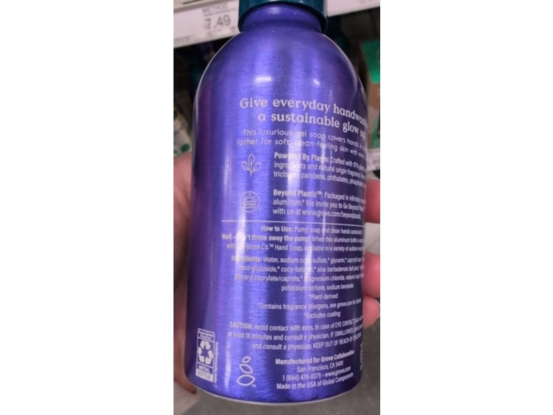 Grove Co. Hand Soap, Lavender Blossom & Thyme, 7.5 fl oz/222 mL