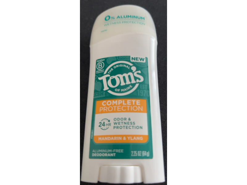 Tom's of Maine Complete Protection Deodorant, Mandarin & Ylang, 2.25 oz/64 g