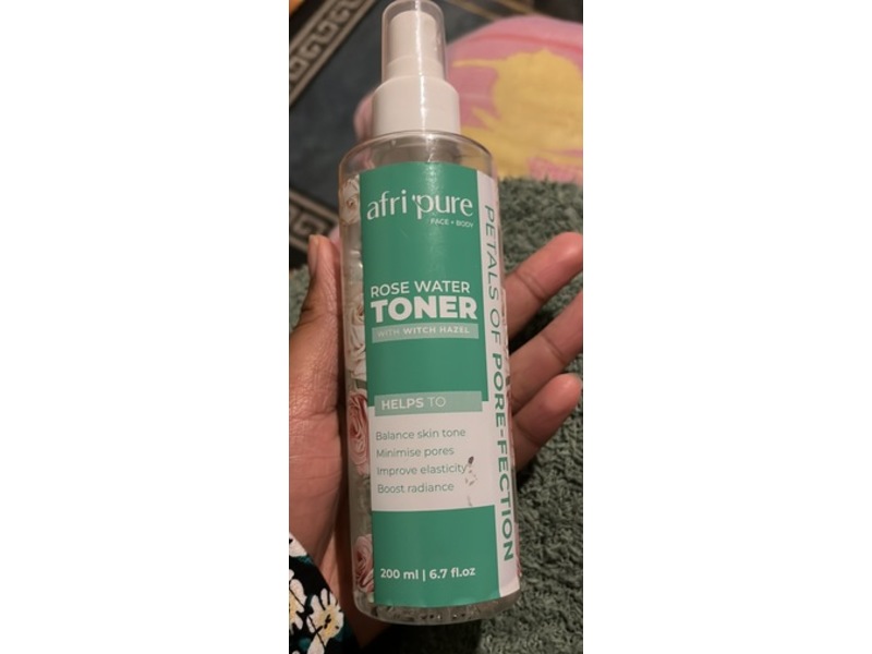 Afri Pure Rose Water Toner, Witch Hazel, 6.7 fl oz/200 mL
