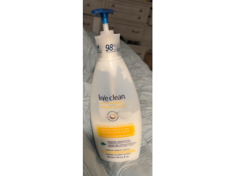 Live Clean Daily Moisturizing Body Lotion, Shea & Coconut, 18 fl oz/532 mL