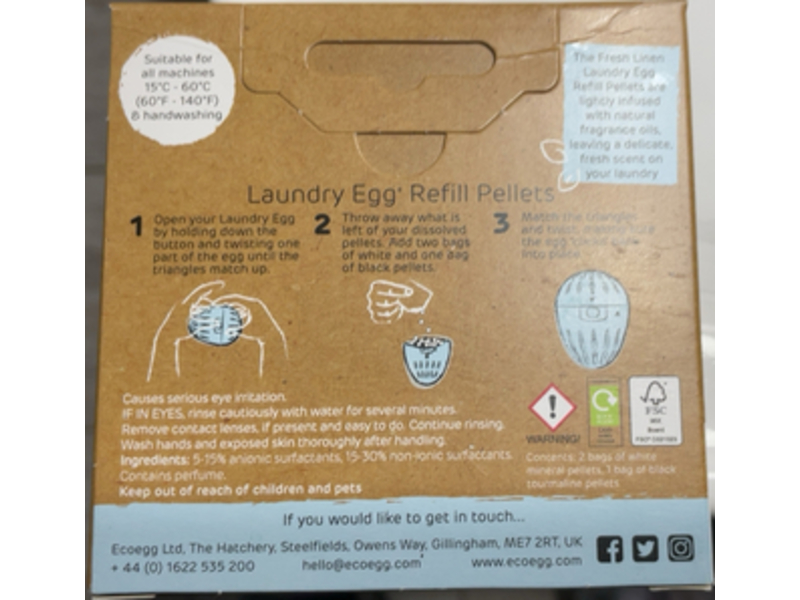 Ecoegg Laundry Egg Refill, Fresh Linen, 50 Loads