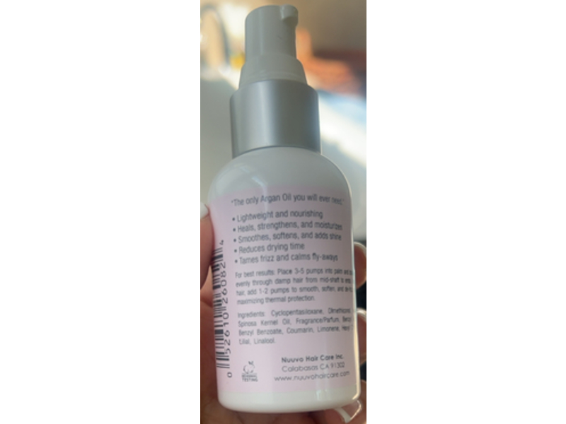 Nuuvo Haircare Lightweight Anti Frizz Healing Argan Oil, 2 oz/60 mL