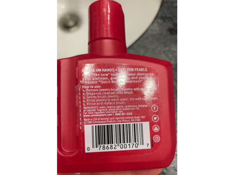 Connoisseurs, Quick Jewelry Cleanser + Brush, Dazzle Gel, 5 fl oz/150 mL