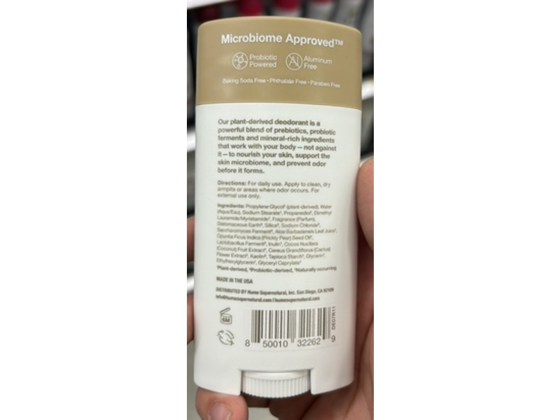 Hume Supernatural Deodorant, Vanilla Daze, 2oz/57 g, Pack Of 3