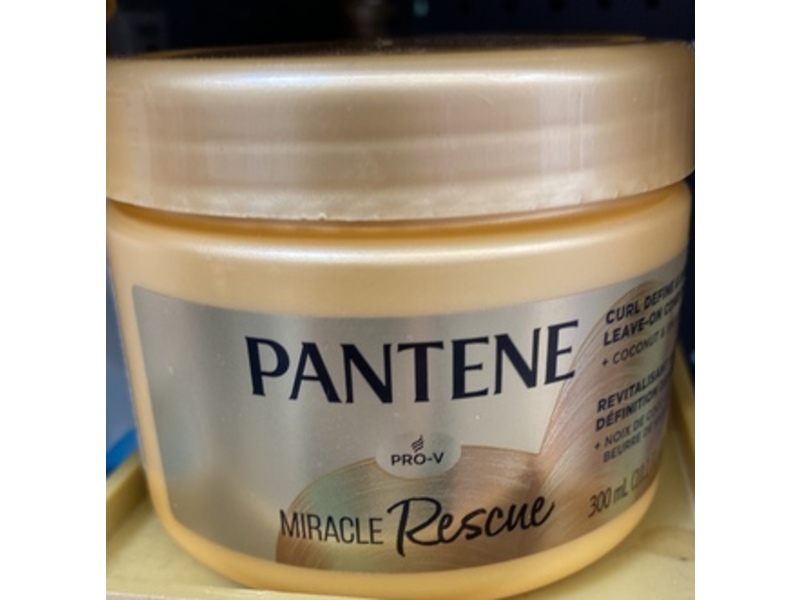Pantene Miracle Rescue Curl Define & Shine Leave-On Conditioner, Coconut & Shea Butter, 10.1 fl oz/300 mL
