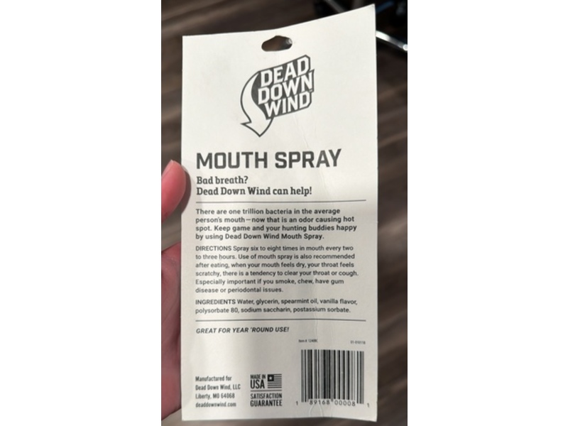 Dead Down Wind Mouth Spray, Mint Flavoured, 2 fl oz/59 mL