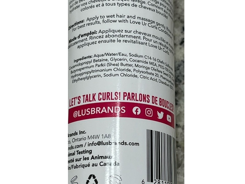 Love UR Curls Sulfate-Free Shampoo, 8.5 fl. oz/250 mL