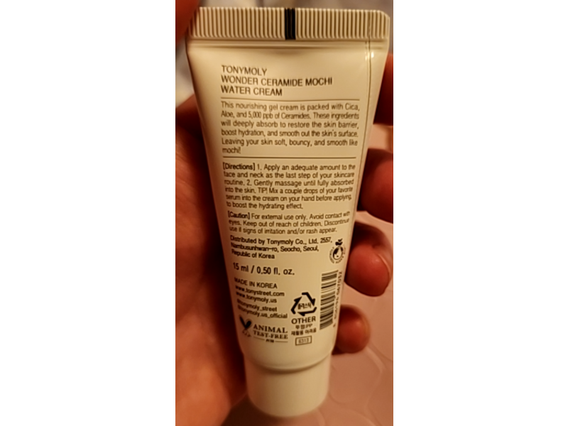 TonyMoly Wonder Ceramide Mochi Water Cream, 0.50 fl oz/15 mL