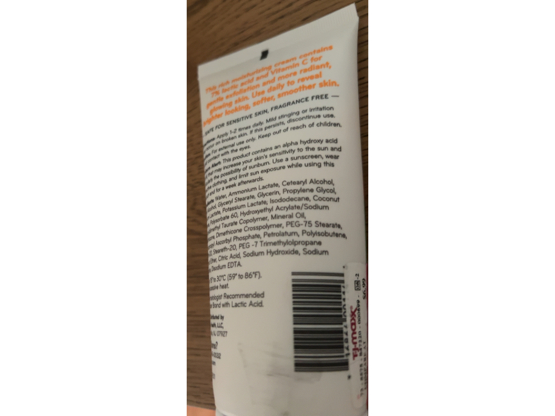 AmLactin Daily Vitamin C Exfoliating & Hydrating Cream, Lactic Acid, 4.9 oz/140 g